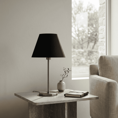 abat-jour lampe conique noir