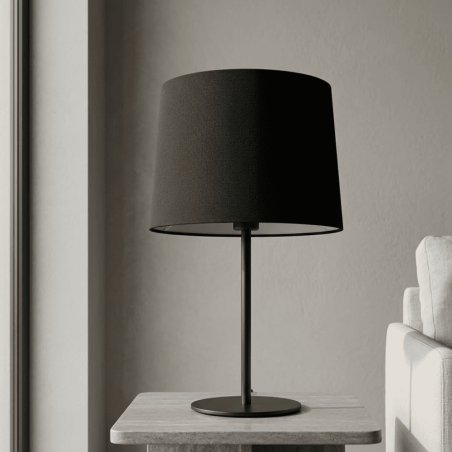 abat-jour conique noir lampe