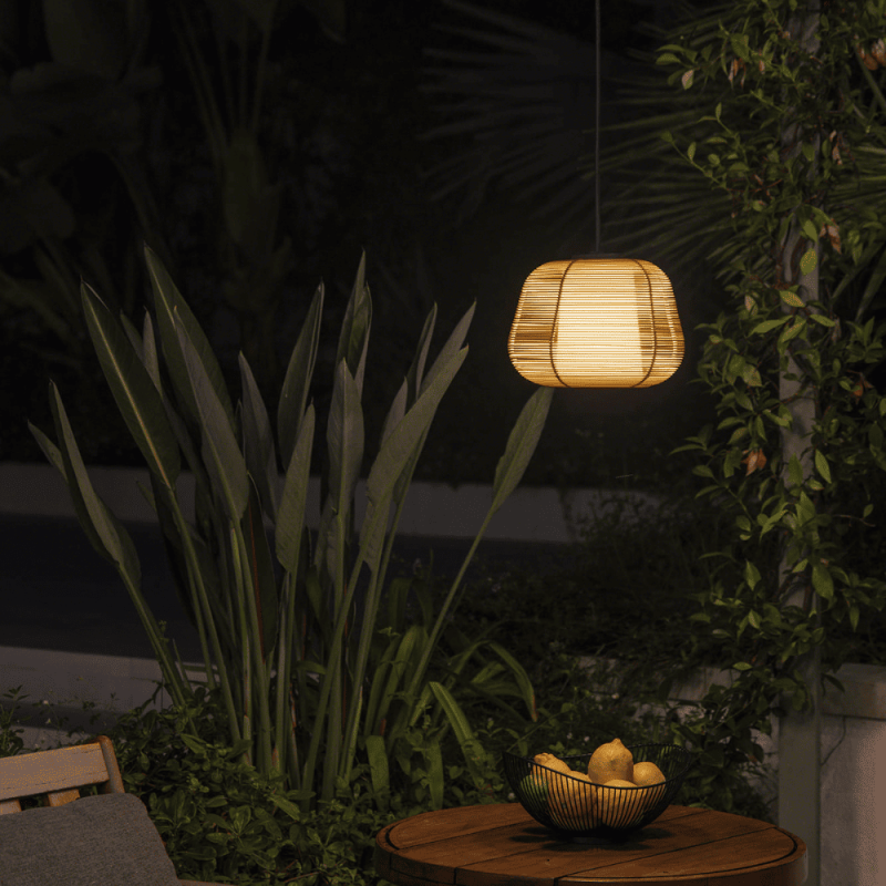 Suspension extérieure boule beige