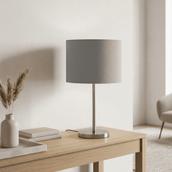 abat-jour cylindrique gris