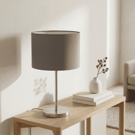 abat-jour cylindrique gris taupe