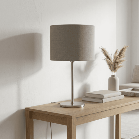 abat-jour cylindrique lin foncé