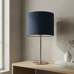 abat-jour cylindre bleu foncé