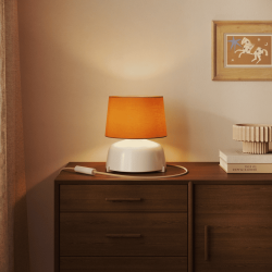 Abat-jour orange cylindrique