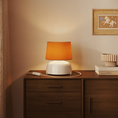 Abat-jour orange cylindrique