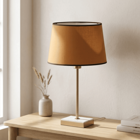 abat-jour conique caramel liseré noir