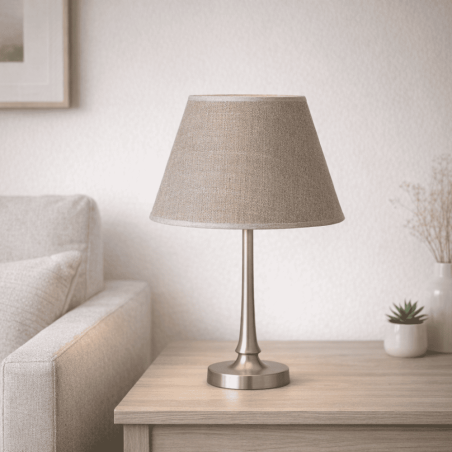 abat-jour conique jute beige