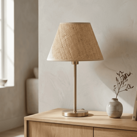 abat-jour raphia conique