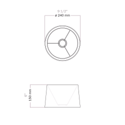 dimensions abat-jour moutarde cylindrique