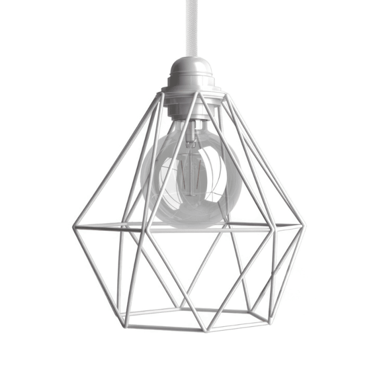 abat-jour métal diamant blanc