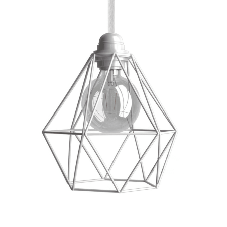 abat-jour métal diamant blanc
