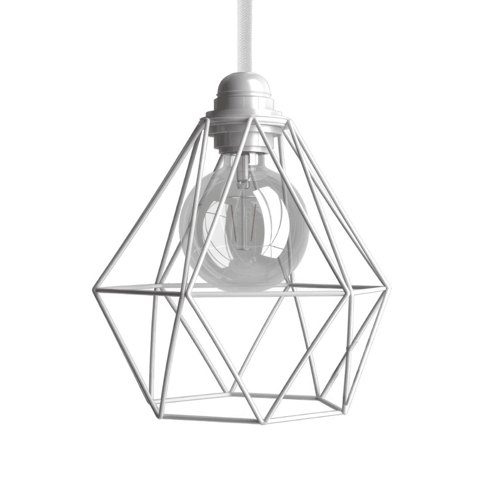 abat-jour métal diamant blanc