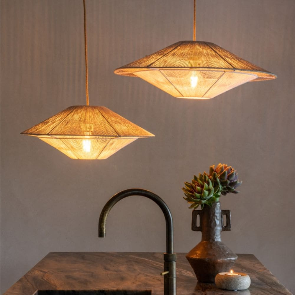 Suspension en papier beige