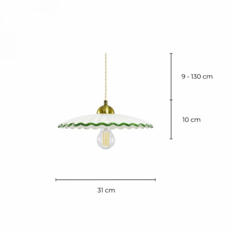 Suspension rétro céramique vert