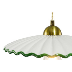 Lampe suspendue céramique ondulée vert
