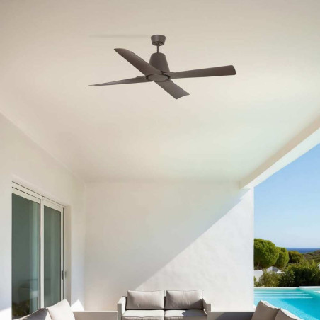 Grand ventilateur d'extérieur taille M marron