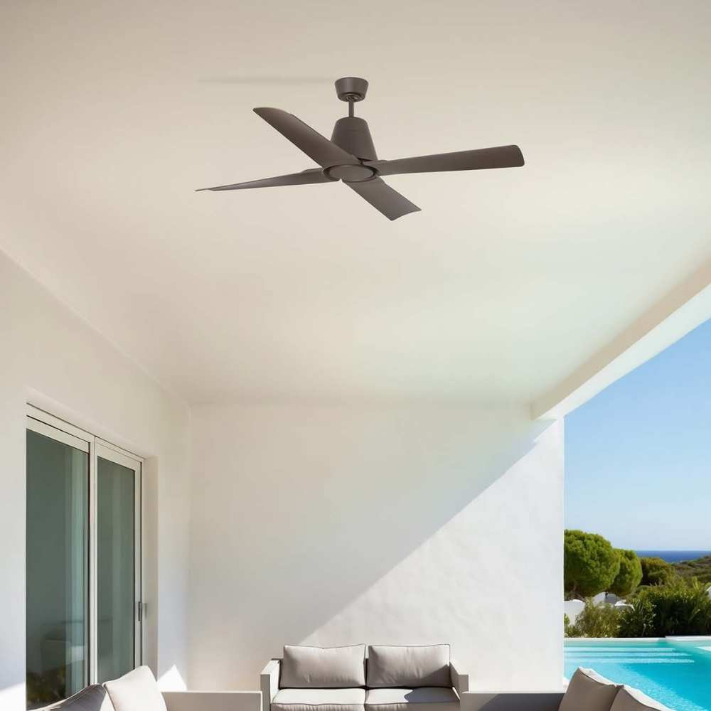 Grand ventilateur d'extérieur taille M marron
