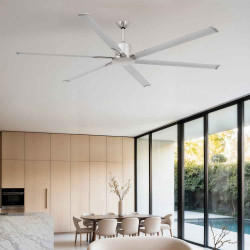 grand ventilateur de plafond Taille XL chrome satiné