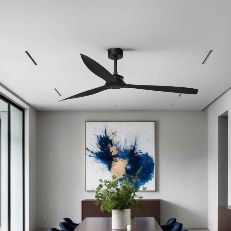 grand ventilateur de plafond taille XL noir mat