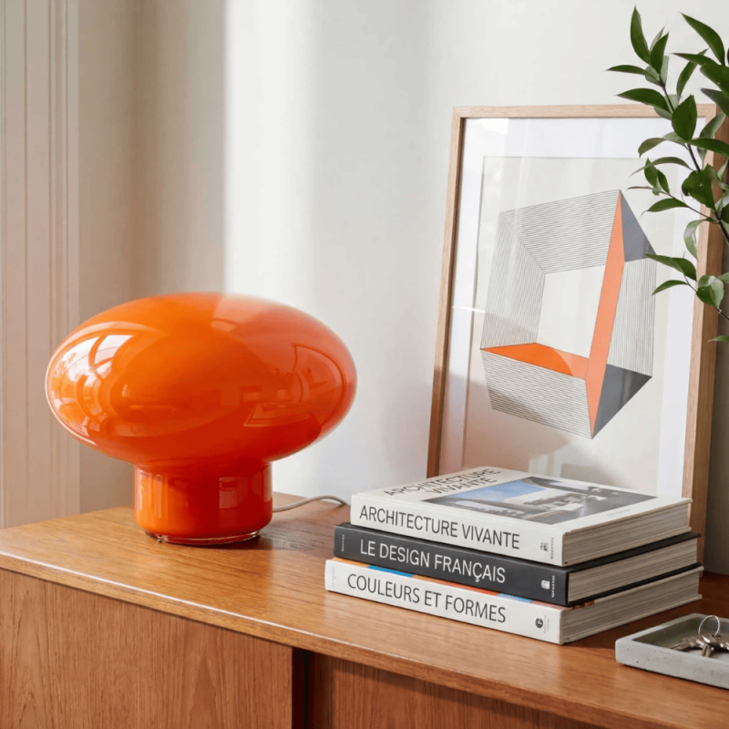 lampe rétro ronde orange XXL