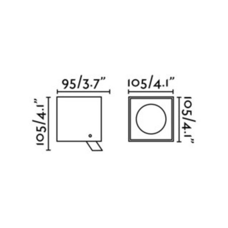 Dimensions projecteur gris extérieur