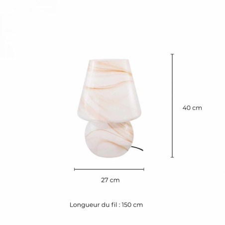 Dimensions lampe marbre marron