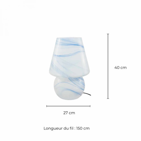 Dimensions lampe marbre bleu