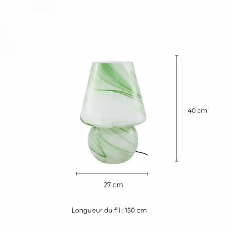 Dimensions lampe verte marbre