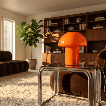lampe champignon orange