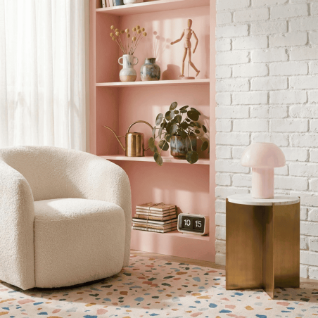 lampe champignon rose pastel