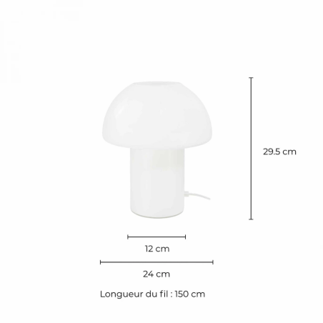 lampe champignon verre blanc