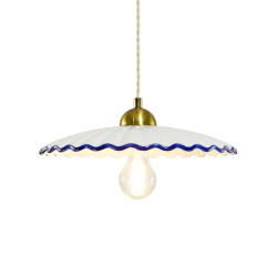 Suspension vintage blanche et bleu