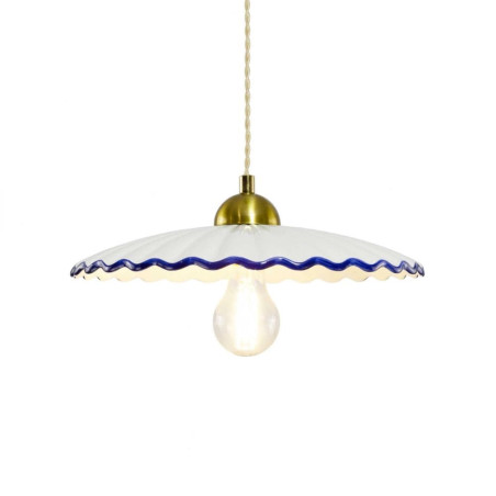 Suspension vintage blanche et bleu