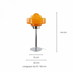 Lampe à poser verre orange