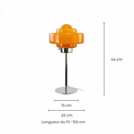 Lampe à poser verre orange