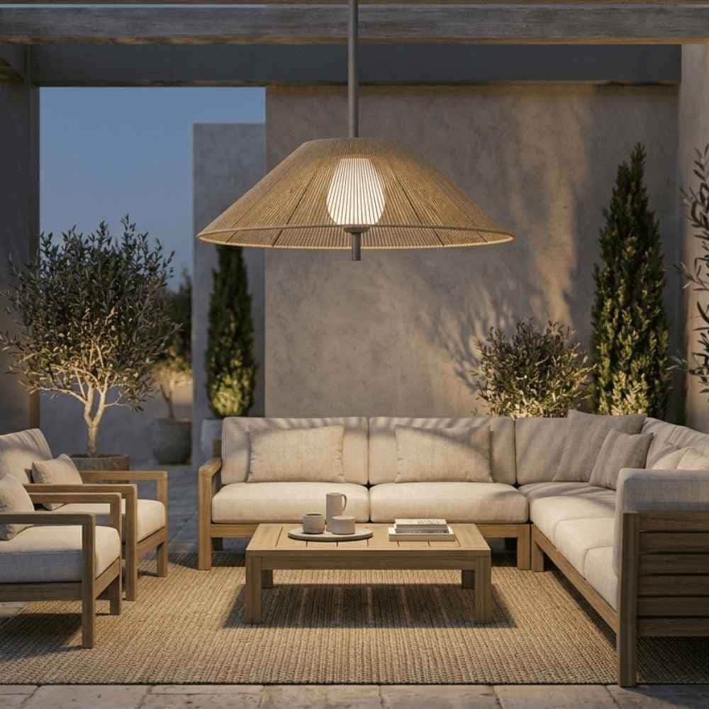 Suspension extérieure beige alu