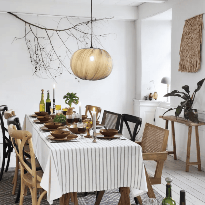 suspension boule naturelle bambou