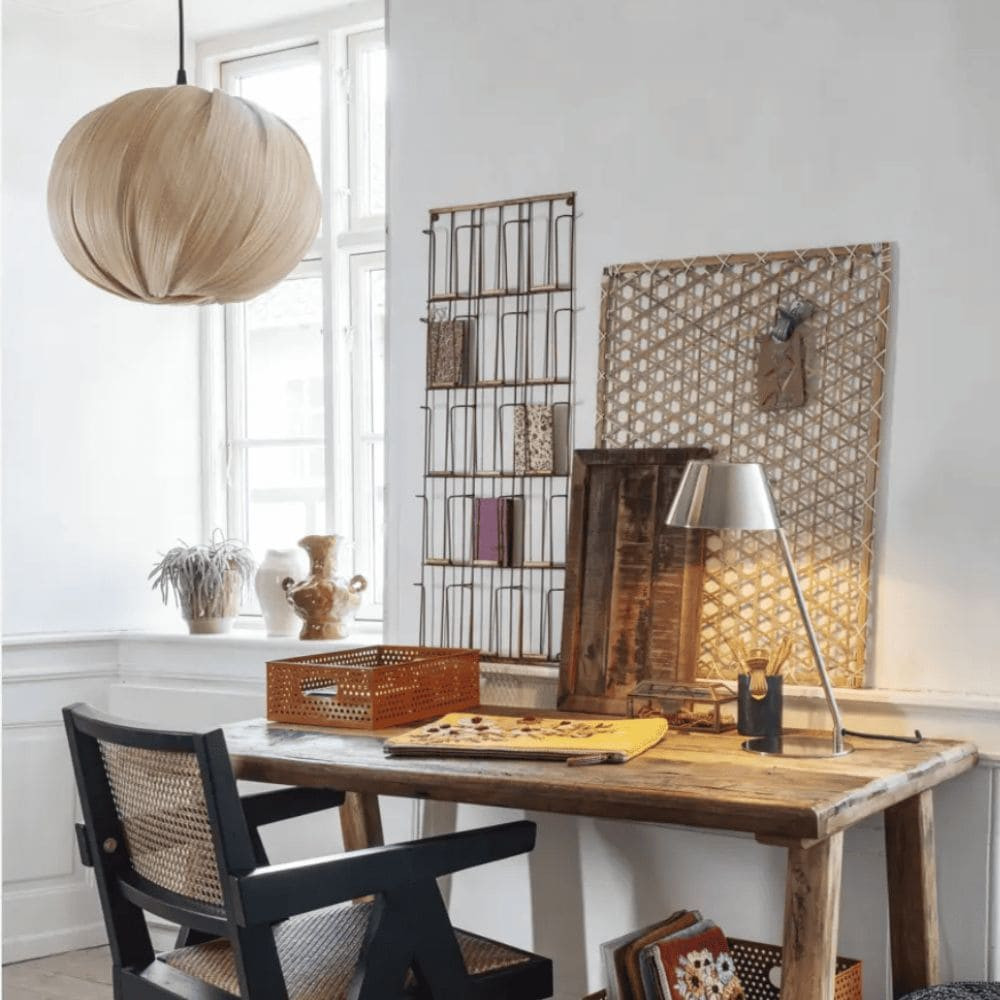 suspension artisanale boule bambou