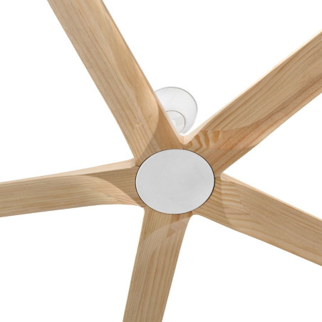 Ventilateur silencieux en bois et blanc