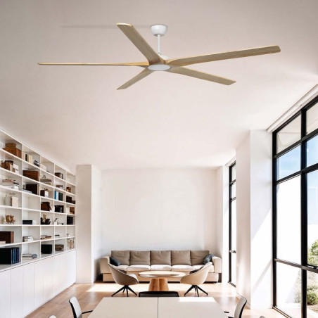 ventilateur en bois blanc naturel