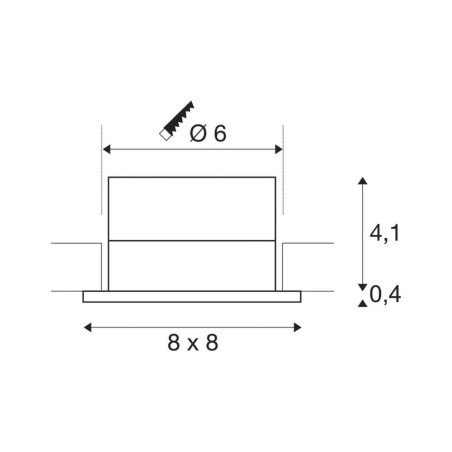 Dimensions spot encastré alu
