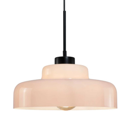 suspension cylindrique rose en verre
