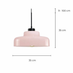 dimensions suspension rétro rose