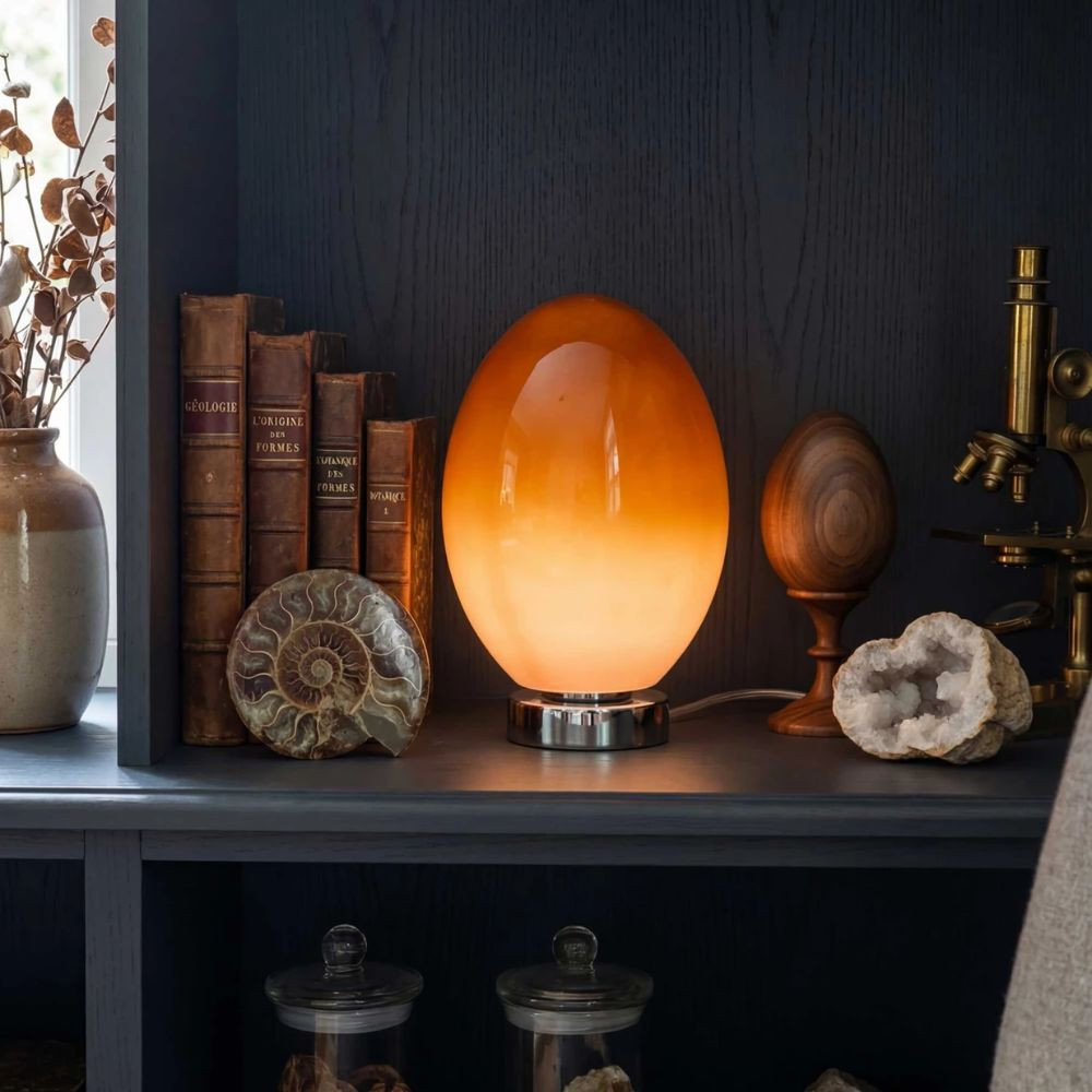 lampe ovale en verre marron