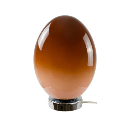 lampe à poser en verre ovale marron