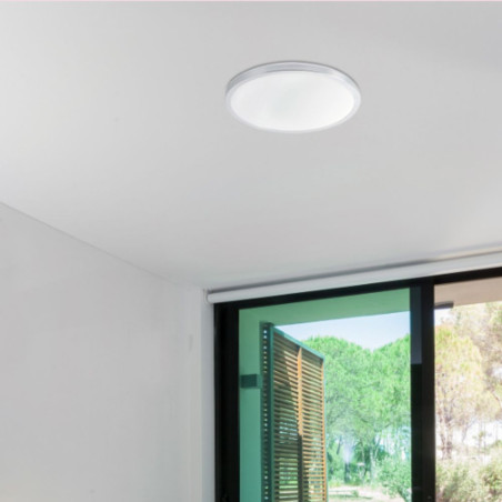 plafonnier rond chrome