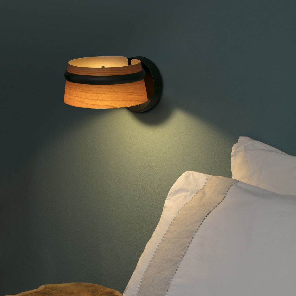 Applique ronde bois interrupteur