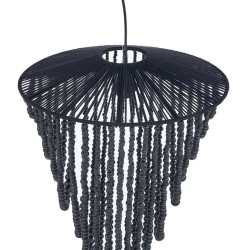 Grande suspension en perles noires