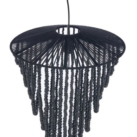 Grande suspension en perles noires