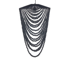Suspension lustre en bois noir